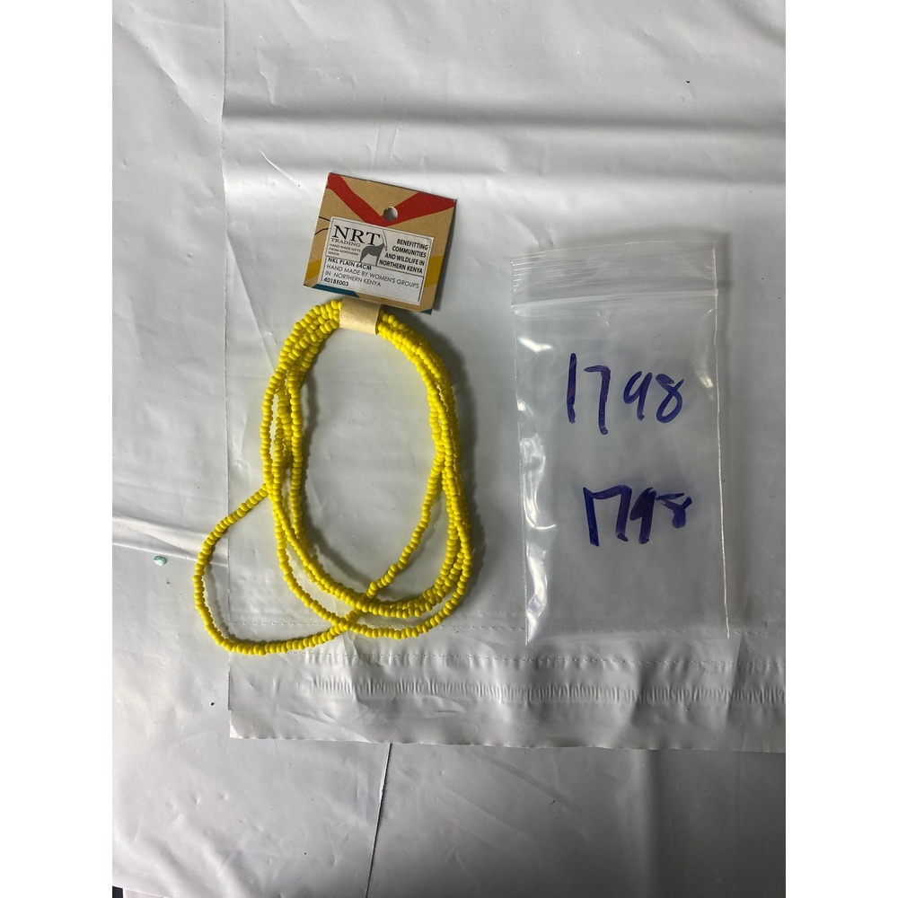 NRT Trading Yellow Beaded Necklace Handmade Northern Kenya